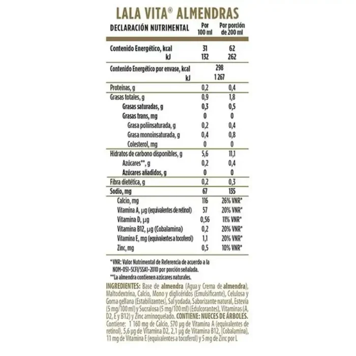 Leche de Almendras Lala 960ml. - Imagen 2