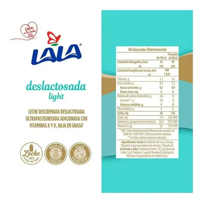 Leche deslactosada Light 1L - Imagen 2