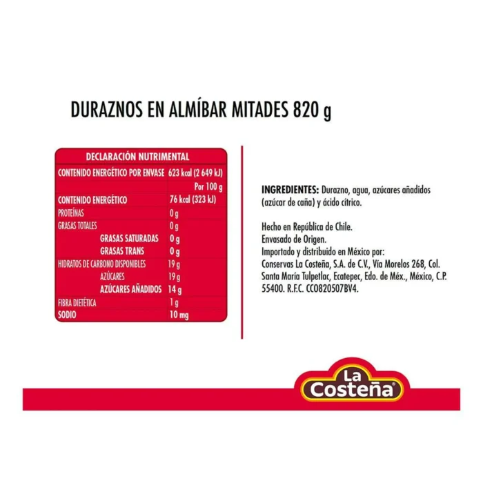 Duraznos en almíbar mitades 820g - Imagen 2