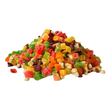 Fruta seca mixta en cubos