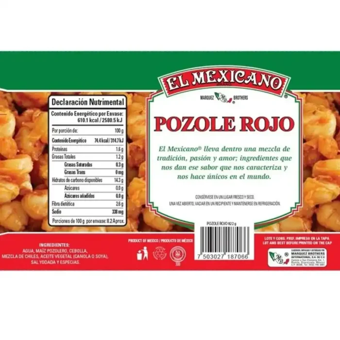 Pozole rojo El Mexicano 822gr - Imagen 2