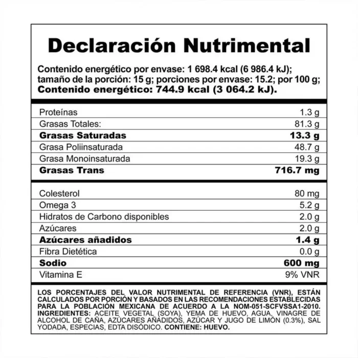 Mayonesa con jugo de limones 2.8kg - Imagen 2