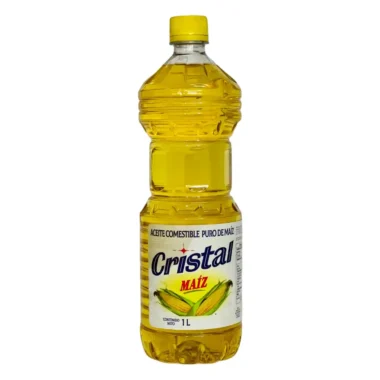 Aceite comestible puro de maíz Cristal 1L