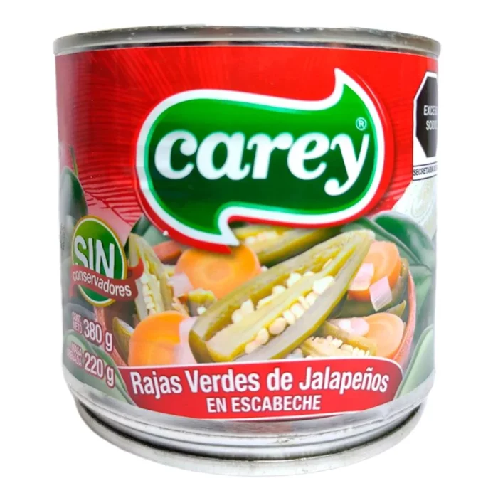 Rajas verdes de jalapeños 380gr