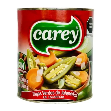 Rajas verdes de jalapeños 2.8kg