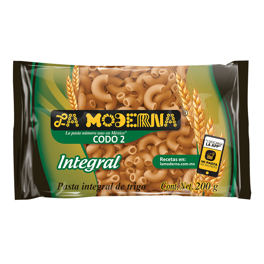 Pasta integral de codo 2 200g